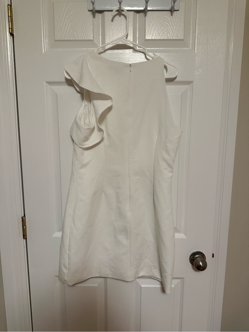 Lulu's White One-Shoulder Ruffle Mini Dress - Picture 3 of 4